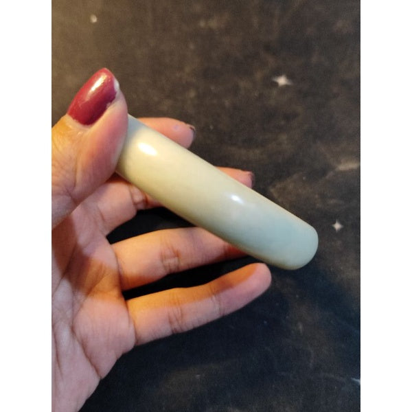 CHEFFY White Soapstone Bangle Crystal Gemstone #12