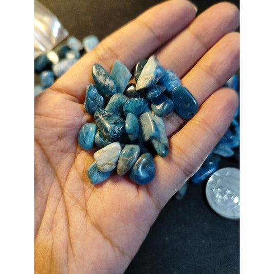 CHEFFY Blue Apatite Crystal Gemstone Mini Tumbled SOLD PER PACK
