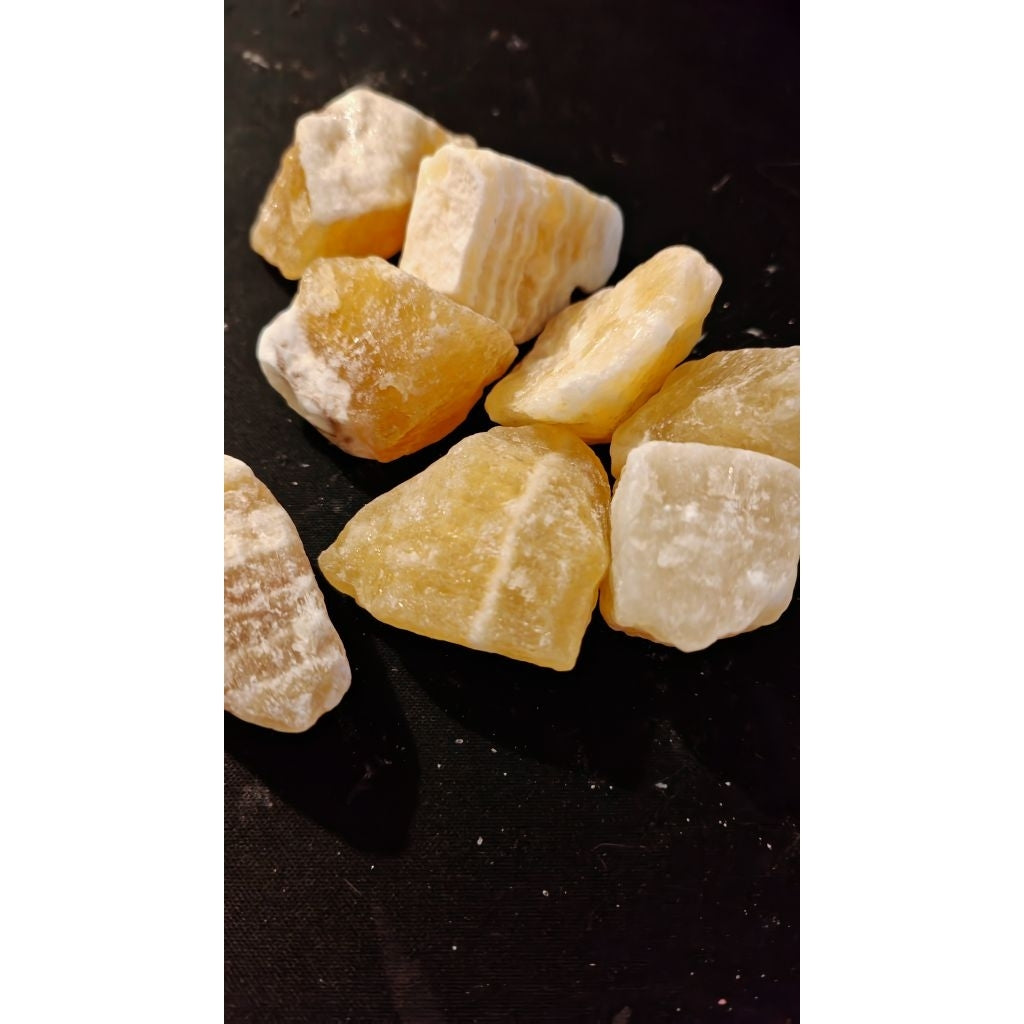 CHEFFY Yellow Calcite Raw Gemstone Crystal
