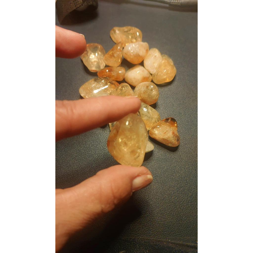 CHEFFY Citrine Crystal Tumbled freeform Gemstone