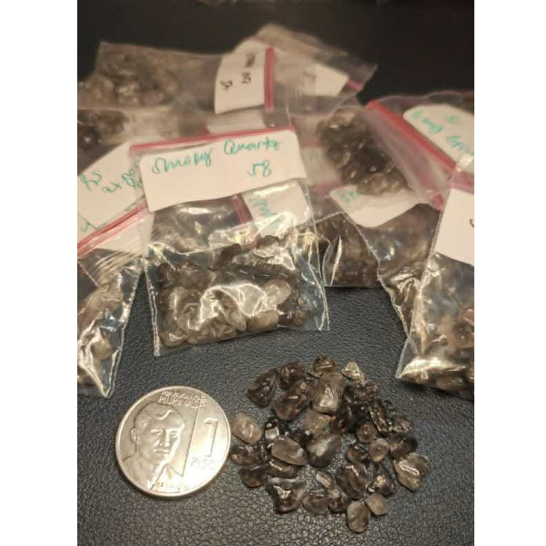 CHEFFY Smoky Quartz Gravel Crystals Gemstones SOLD PER PACK ( 5grms )