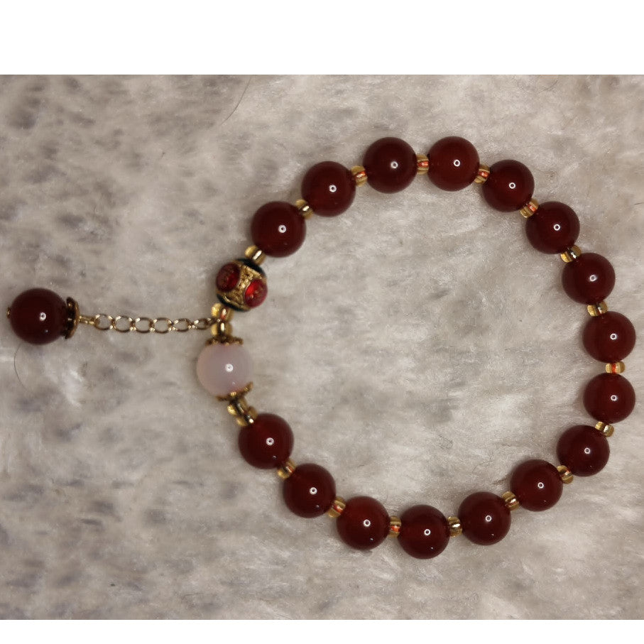 CHEFFY Red Agate Bracelet Gemstone Crystals