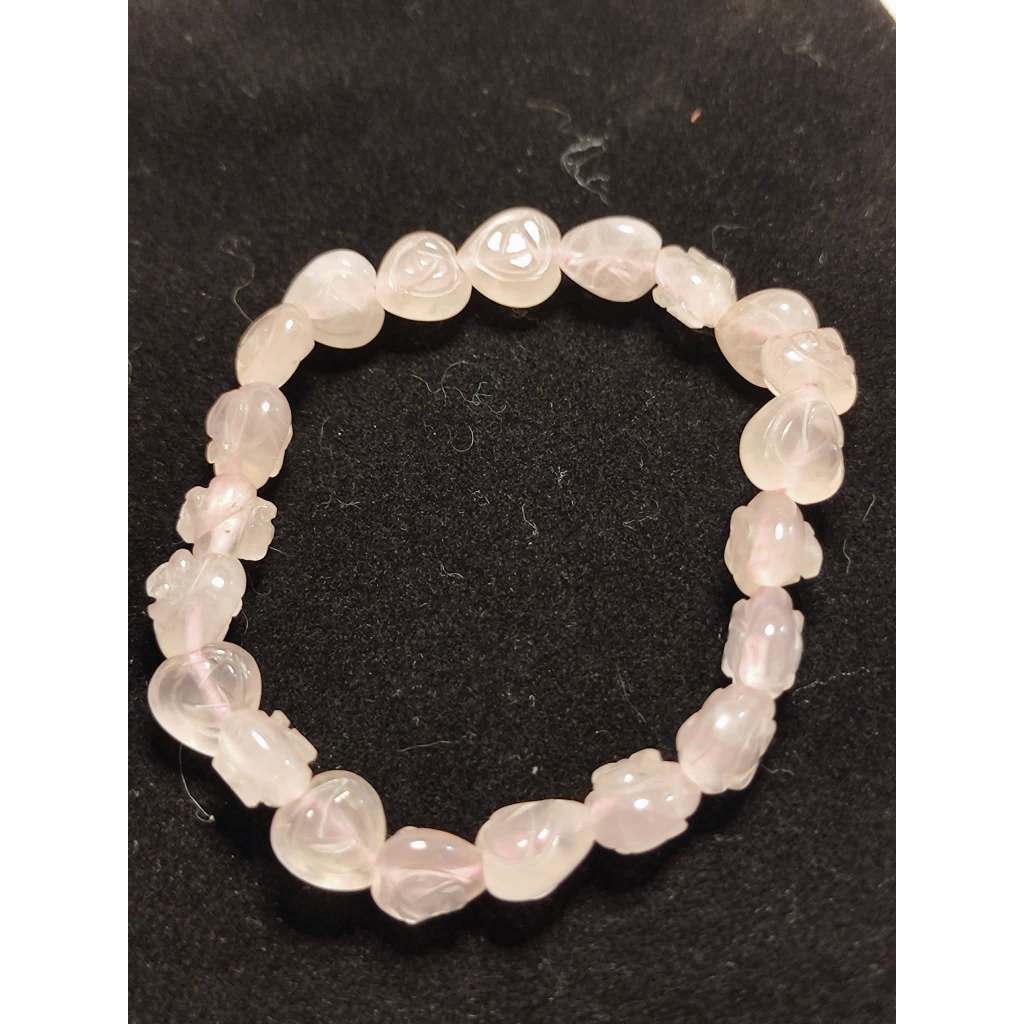 CHEFFY Rose Quartz Floral Bracelet ( 6mm )