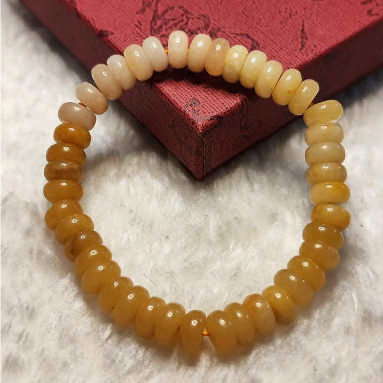 CHEFFY Yellow Agate Bracelet Gemstone Crystals (7mm)