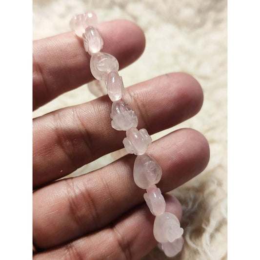 CHEFFY Rose Quartz Floral Bracelet ( 6mm )