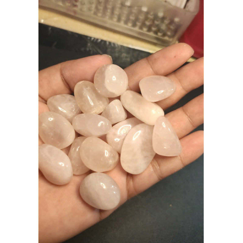 CHEFFY Rose Quartz Crystal Gemstone Tumbled Freeform L