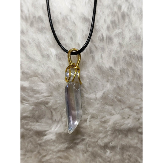 CHEFFY Angel Aura Quartz Wire Wrap Pendant