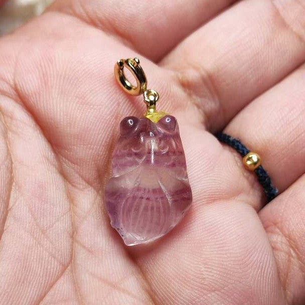CHEFFY Fluorite Owl Pendant (19.9mm) #19
