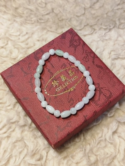 CHEFFY Authentic Jade Bracelet 5.2mm Beaded Stretch Bracelet (#5)