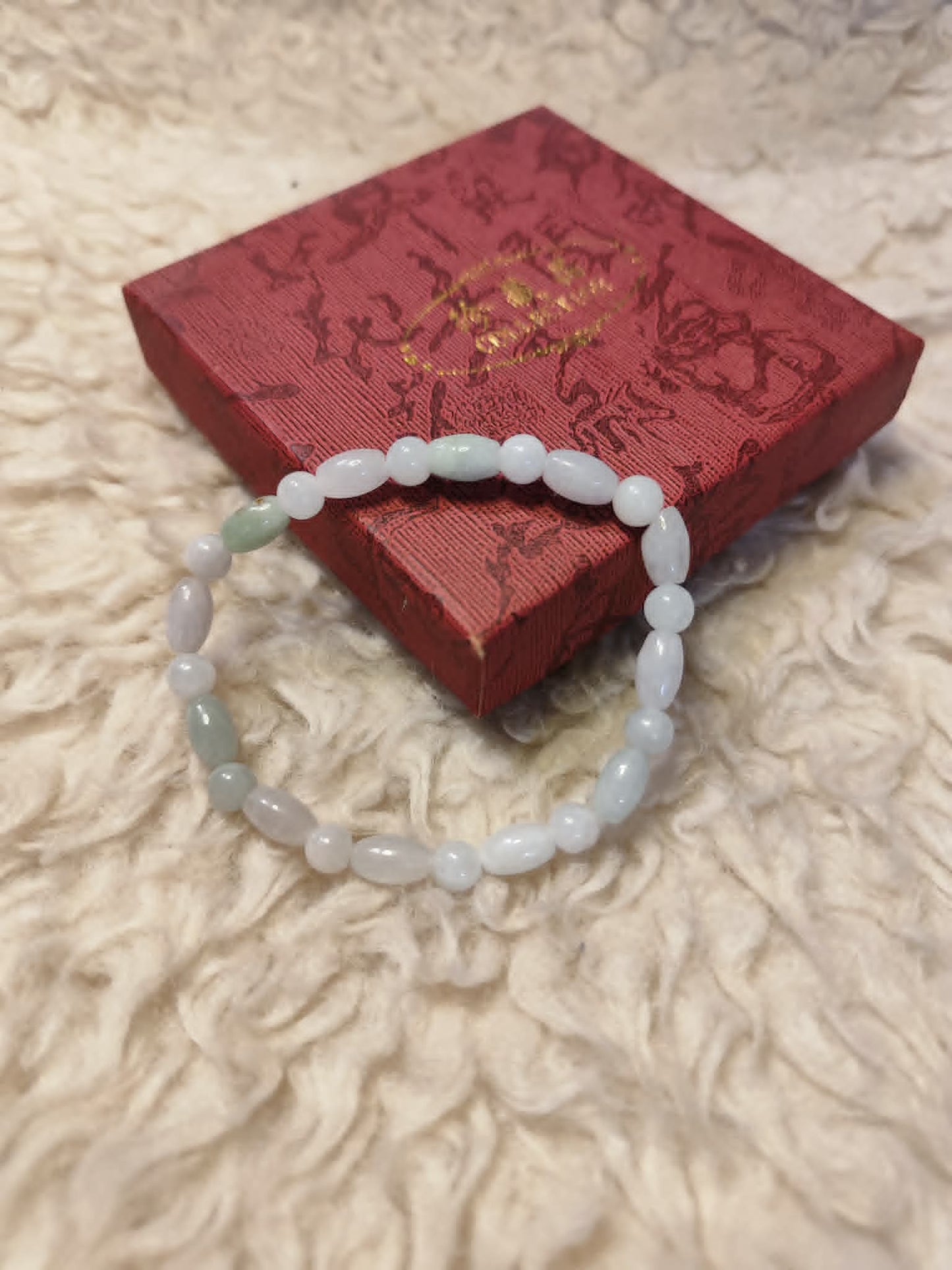 CHEFFY Authentic Jade Bracelet 5.2mm Beaded Stretch Bracelet (#5)