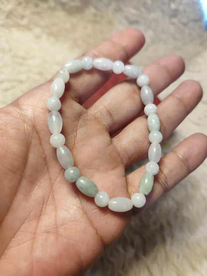 CHEFFY Authentic Jade Bracelet 5.2mm Beaded Stretch Bracelet (#5)