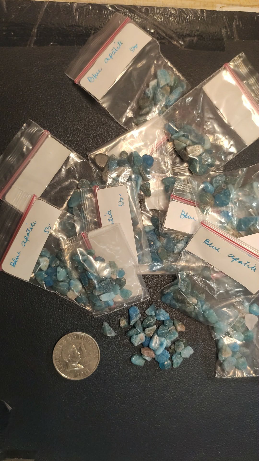 CHEFFY Blue Apatite Gravel Crystal Gemstone SOLD PER PACK (5grms )