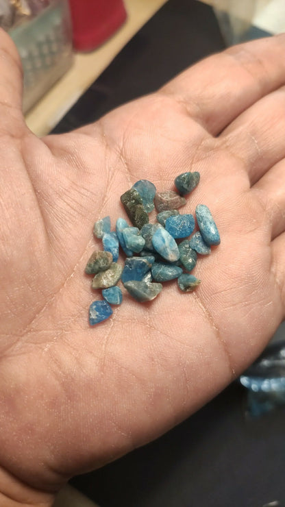 CHEFFY Blue Apatite Gravel Crystal Gemstone SOLD PER PACK (5grms )
