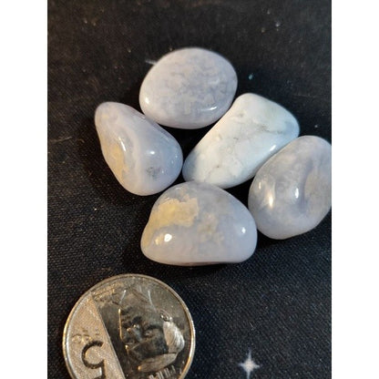 CHEFFY Blue Lace Agate Crystal Gemstone Tumbled