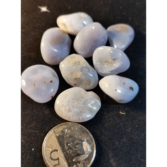 CHEFFY Blue Lace Agate Crystal Gemstone Tumbled