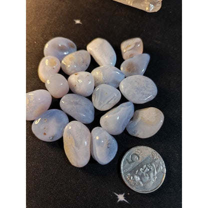CHEFFY Blue Lace Agate Crystal Gemstone Tumbled