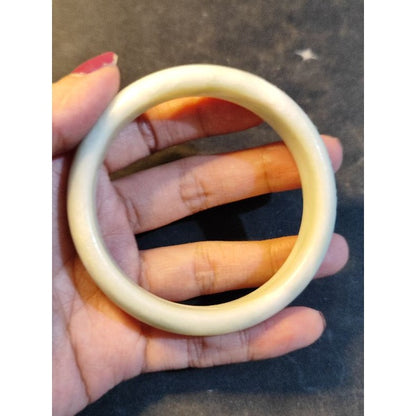 CHEFFY White Soapstone Bangle Crystal Gemstone #12