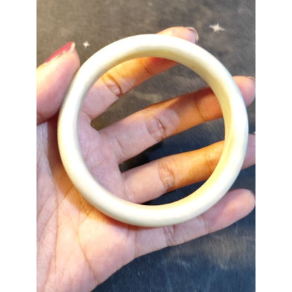 CHEFFY White Soapstone Bangle Crystal Gemstone #12