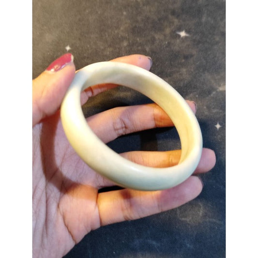 CHEFFY White Soapstone Bangle Crystal Gemstone #12