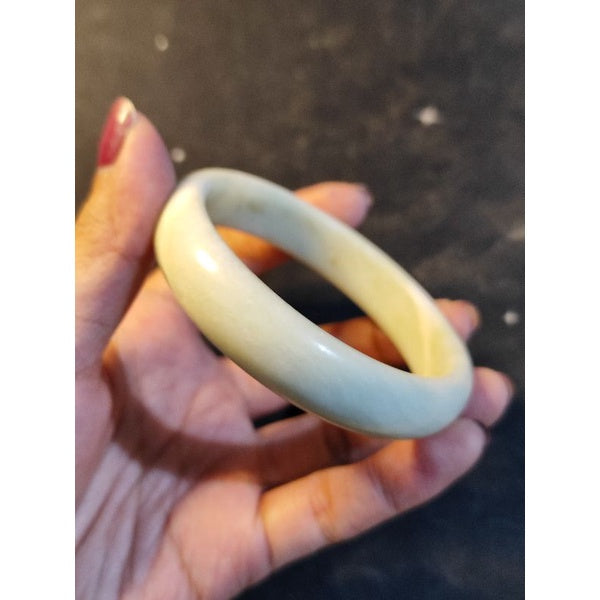 CHEFFY White Soapstone Bangle Crystal Gemstone #12