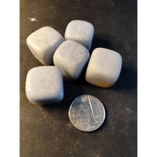 CHEFFY Angelite Tumbled Cube Crystal Gemstone