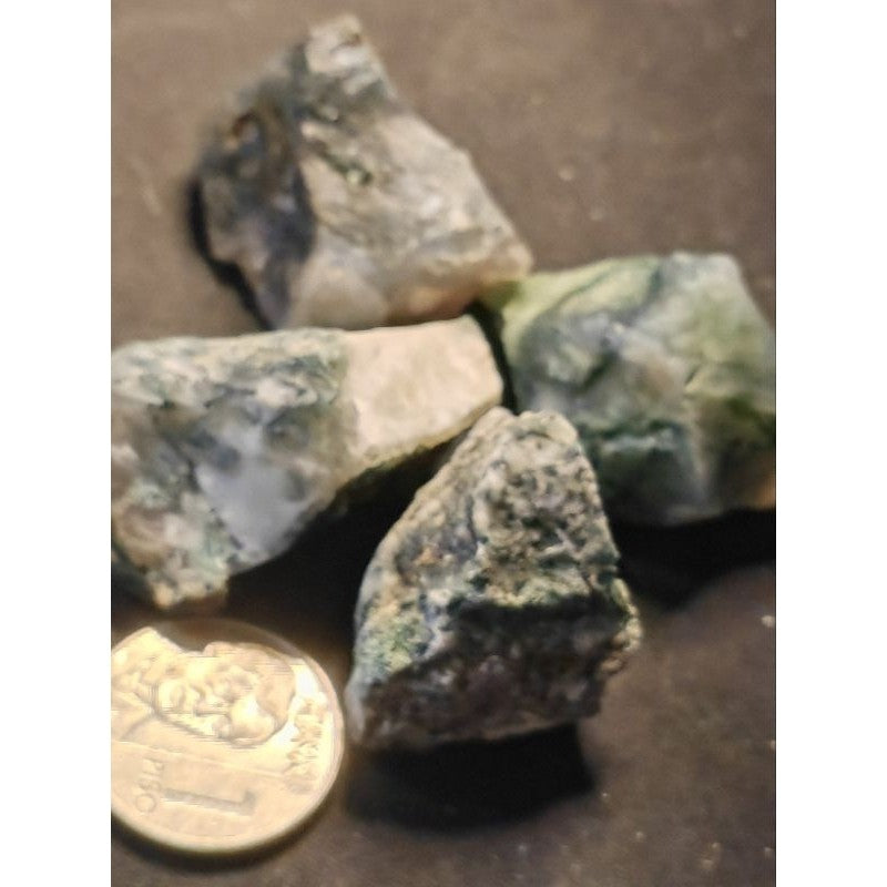CHEFFY Moss Agate Raw Crystals Gemstones