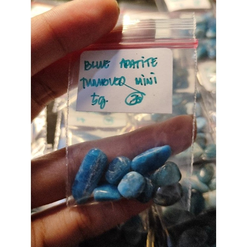 CHEFFY Blue Apatite Crystal Gemstone Mini Tumbled SOLD PER PACK