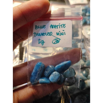 CHEFFY Blue Apatite Crystal Gemstone Mini Tumbled SOLD PER PACK