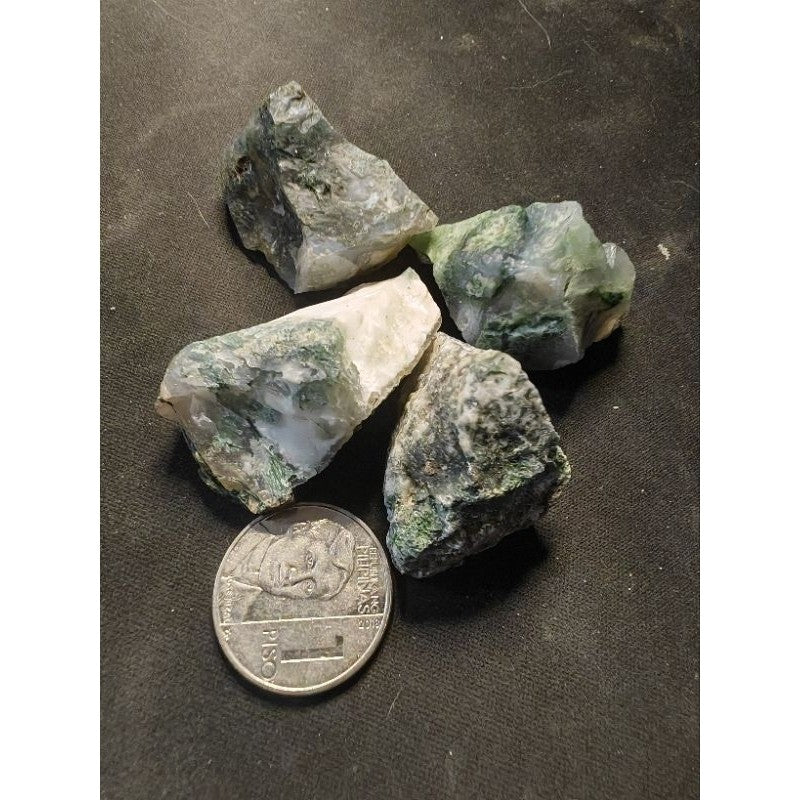 CHEFFY Moss Agate Raw Crystals Gemstones