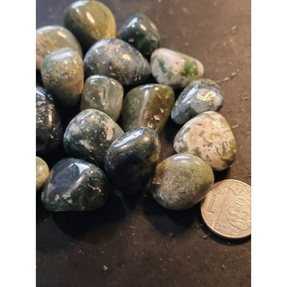 CHEFFY Moss Agate Tumbled Crystals Gemstones