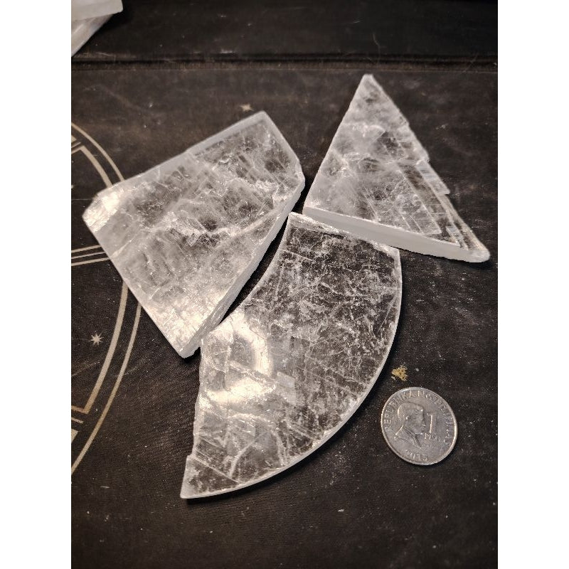 CHEFFY Selenite Crystal Gemstone Slabs Plates