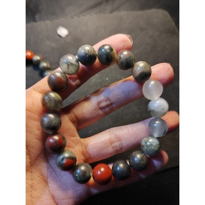CHEFFY Seftonite Bloodstone Bracelet Gemstone Crystal