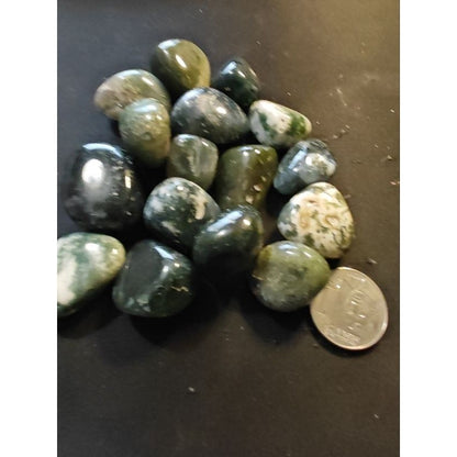 CHEFFY Moss Agate Tumbled Crystals Gemstones