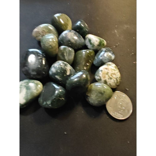 CHEFFY Moss Agate Tumbled Crystals Gemstones