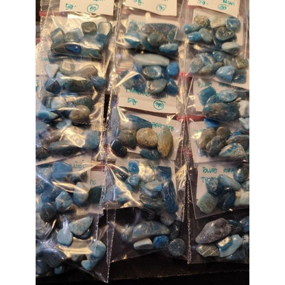 CHEFFY Blue Apatite Crystal Gemstone Mini Tumbled SOLD PER PACK