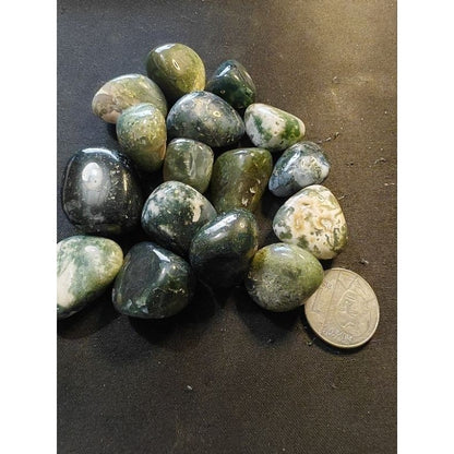 CHEFFY Moss Agate Tumbled Crystals Gemstones