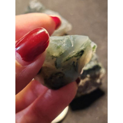 CHEFFY Moss Agate Raw Crystals Gemstones