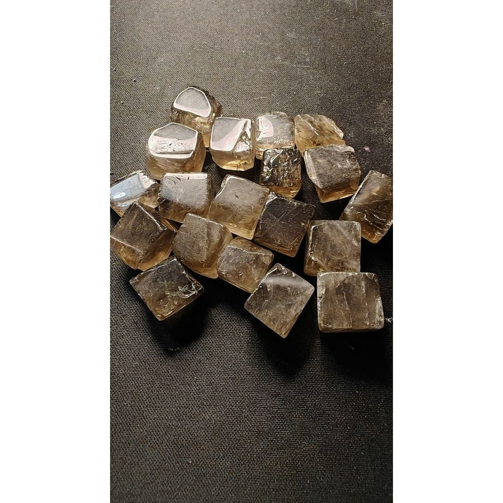 CHEFFY Smoky Quartz Tumbled Cubes Crystals Gemstones