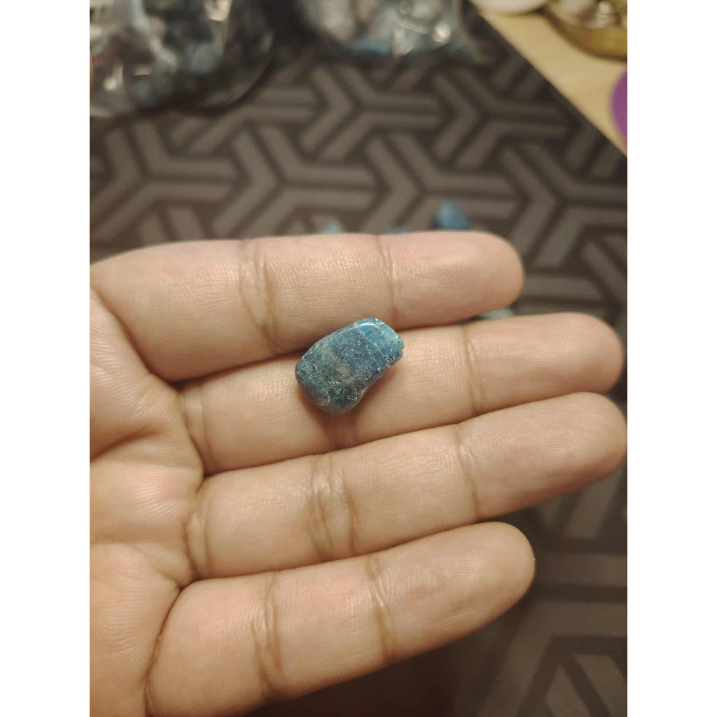 CHEFFY Blue Apatite Tumbled Crystal Gemstone
