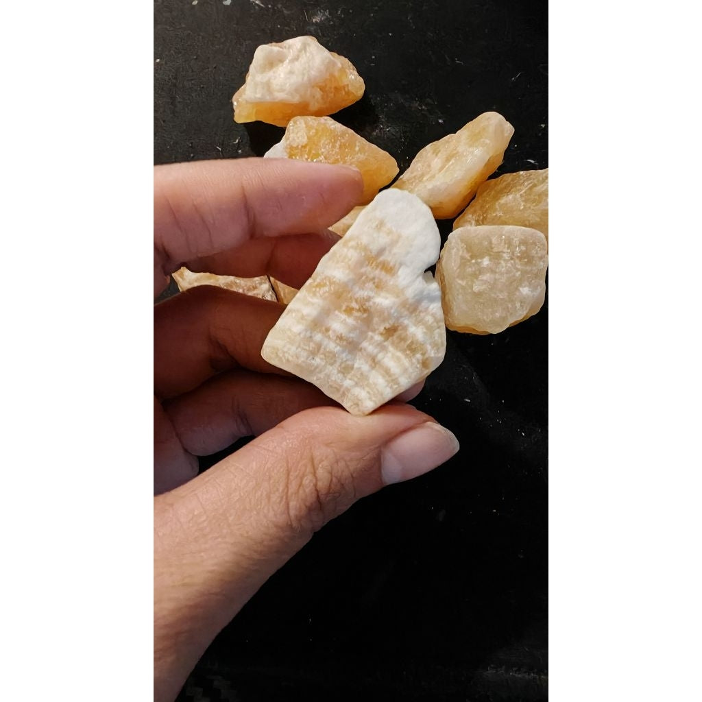 CHEFFY Yellow Calcite Raw Gemstone Crystal