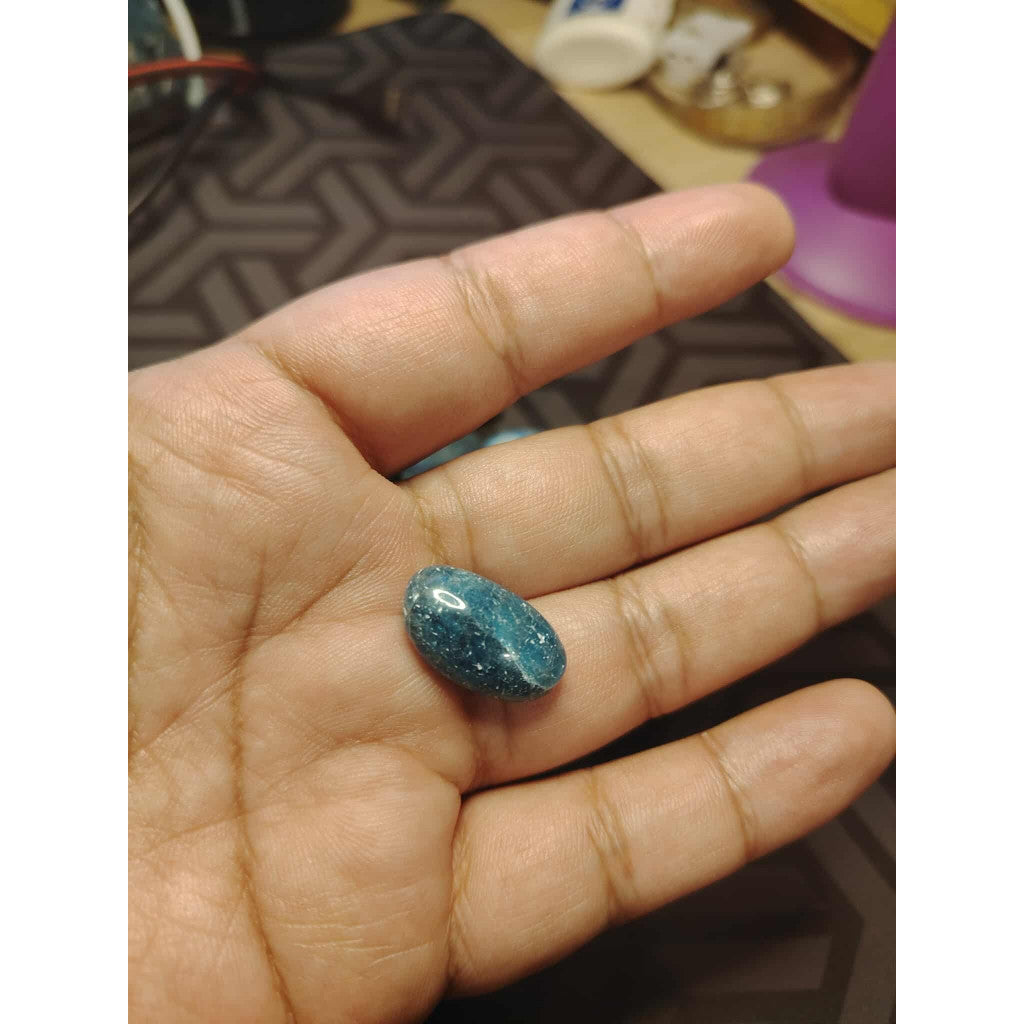 CHEFFY Blue Apatite Tumbled Crystal Gemstone