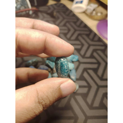 CHEFFY Blue Apatite Tumbled Crystal Gemstone