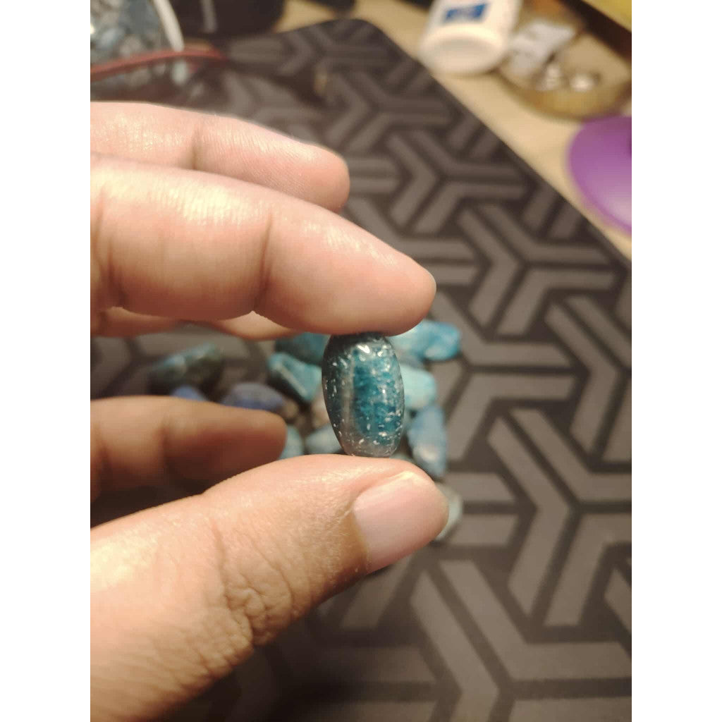 CHEFFY Blue Apatite Tumbled Crystal Gemstone