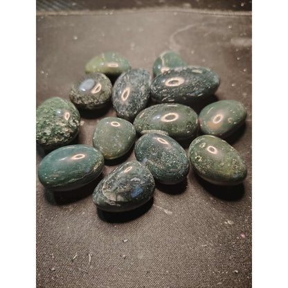 CHEFFY DARK Moss Agate Tumbled Crystals Gemstones