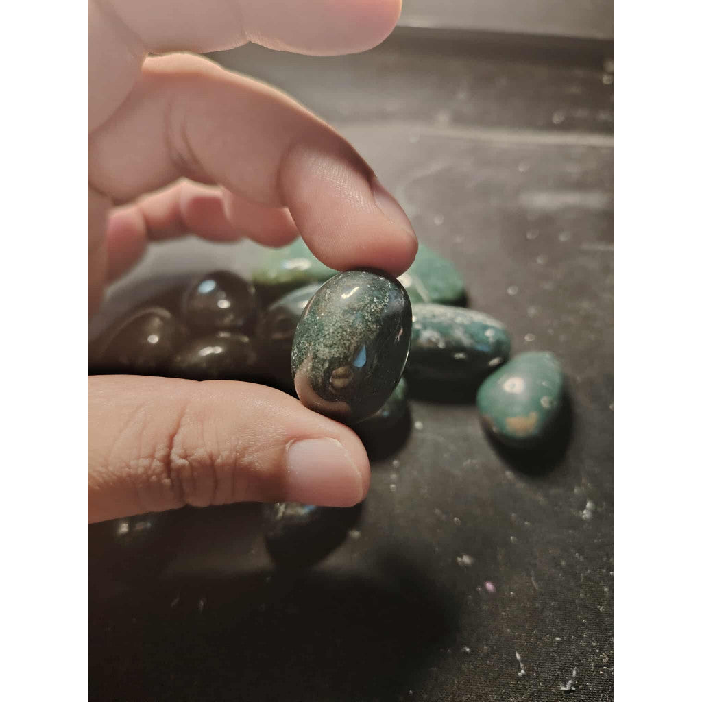 CHEFFY DARK Moss Agate Tumbled Crystals Gemstones