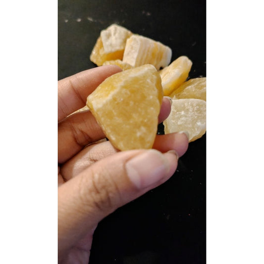 CHEFFY Yellow Calcite Raw Gemstone Crystal