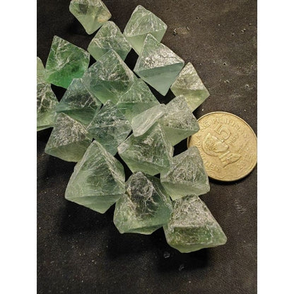 CHEFFY Green Fluorite Octahedral Crystals Gemstones
