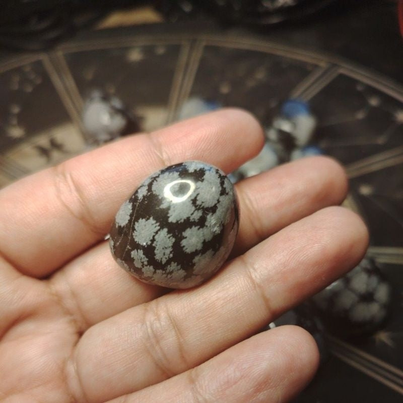 CHEFFY Snowflake Obsidian Tumbled Crystal Gemstone