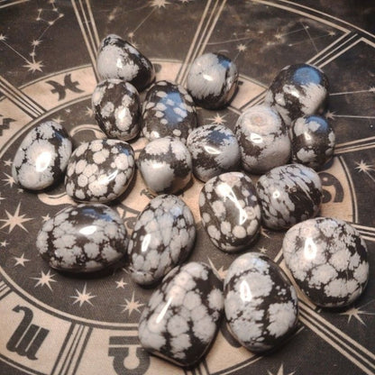 CHEFFY Snowflake Obsidian Tumbled Crystal Gemstone