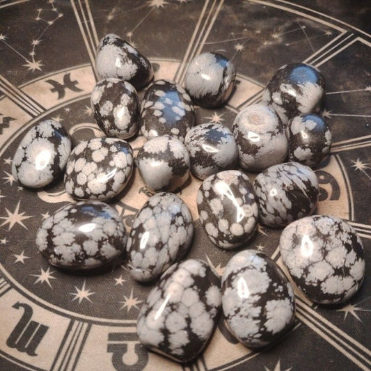 CHEFFY Snowflake Obsidian Tumbled Crystal Gemstone